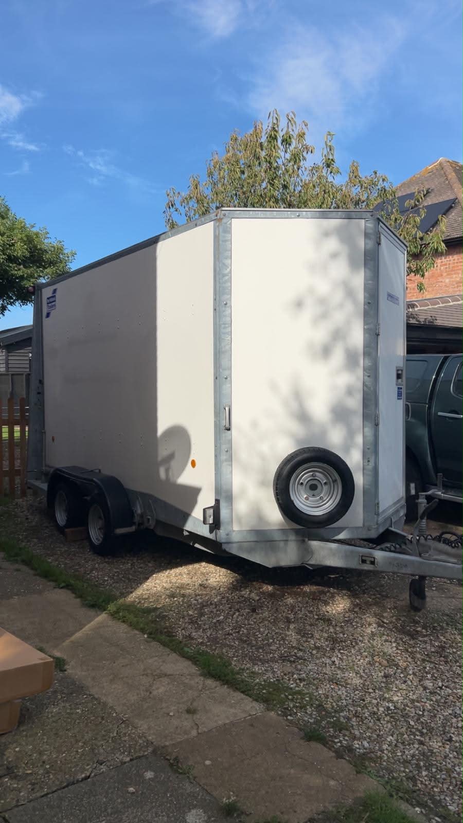 Rear of the trailer during construction